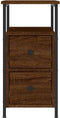 vidaXL - Nachtkastjes - 2 - st - 30x60x60 - cm - bewerkt - hout - bruin - eikenkleur