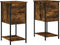 vidaXL - Nachtkastjes - 2 - st - 32x42x70 - cm - bewerkt - hout - gerookt - eikenkleurig