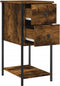 vidaXL - Nachtkastjes - 2 - st - 32x42x70 - cm - bewerkt - hout - gerookt - eikenkleurig