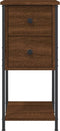 vidaXL - Nachtkastjes - 2 - st - 32x42x70 - cm - bewerkt - hout - bruin - eikenkleur