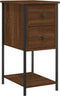 vidaXL - Nachtkastjes - 2 - st - 32x42x70 - cm - bewerkt - hout - bruin - eikenkleur