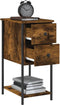 vidaXL - Nachtkastjes - 2 - st - 32x42x70 - cm - bewerkt - hout - gerookt - eikenkleurig