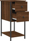 vidaXL - Nachtkastjes - 2 - st - 32x42x70 - cm - bewerkt - hout - bruin - eikenkleur