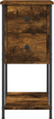 vidaXL - Nachtkastjes - 2 - st - 32x42x70 - cm - bewerkt - hout - gerookt - eikenkleurig