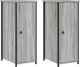 vidaXL - Nachtkastjes - 2 - st - 32x42x80 - cm - bewerkt - hout - grijs - sonoma - eiken