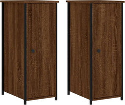 vidaXL - Nachtkastjes - 2 - st - 32x42x80 - cm - bewerkt - hout - bruin - eikenkleur
