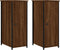 vidaXL - Nachtkastjes - 2 - st - 32x42x80 - cm - bewerkt - hout - bruin - eikenkleur