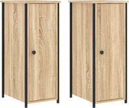 vidaXL - Nachtkastjes - 2 - st - 32x42x80 - cm - bewerkt - hout - sonoma - eikenkleurig