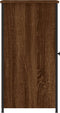 vidaXL - Nachtkastjes - 2 - st - 32x42x80 - cm - bewerkt - hout - bruin - eikenkleur