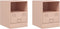 vidaXL - Nachtkastjes - 2 - st - 34,5x39x44 - cm - staal - roze