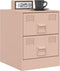 vidaXL - Nachtkastjes - 2 - st - 34,5x39x44 - cm - staal - roze