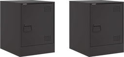 vidaXL - Nachtkastjes - 2 - st - 34,5x39x44 - cm - staal - zwart