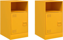 vidaXL - Nachtkastjes - 2 - st - 34,5x39x62 - cm - staal - mosterdgeel