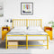 vidaXL - Nachtkastjes - 2 - st - 34,5x39x62 - cm - staal - mosterdgeel