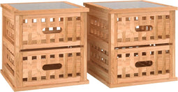 vidaXL - Nachtkastjes - 2 - st - 34x34x34 - cm - massief - walnotenhout