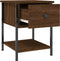 vidaXL - Nachtkastjes - 2 - st - 34x35,5x45 - cm - bewerkt - hout - bruin - eikenkleur
