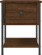 vidaXL - Nachtkastjes - 2 - st - 34x35,5x45 - cm - bewerkt - hout - bruin - eikenkleur