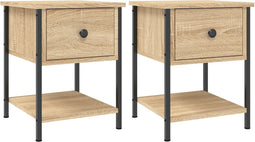 vidaXL - Nachtkastjes - 2 - st - 34x35,5x45 - cm - sonoma - eikenkleurig