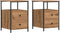 vidaXL - Nachtkastjes - 2 - st - 34x35,5x50 - cm - bewerkt - hout - artisanaal - eiken