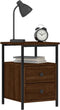 vidaXL - Nachtkastjes - 2 - st - 34x35,5x50 - cm - bewerkt - hout - bruin - eikenkleur