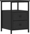 vidaXL - Nachtkastjes - 2 - st - 34x35,5x50 - cm - bewerkt - hout - zwart