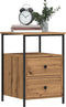 vidaXL - Nachtkastjes - 2 - st - 34x35,5x50 - cm - bewerkt - hout - artisanaal - eiken