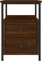 vidaXL - Nachtkastjes - 2 - st - 34x35,5x50 - cm - bewerkt - hout - bruin - eikenkleur