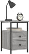 vidaXL - Nachtkastjes - 2 - st - 34x35,5x50 - cm - bewerkt - hout - grijs - sonoma - eiken
