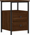vidaXL - Nachtkastjes - 2 - st - 34x35,5x50 - cm - bewerkt - hout - bruin - eikenkleur