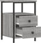 vidaXL - Nachtkastjes - 2 - st - 34x35,5x50 - cm - bewerkt - hout - grijs - sonoma - eiken