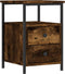 vidaXL - Nachtkastjes - 2 - st - 34x35,5x50 - cm - bewerkt - hout - gerookt - eikenkleur