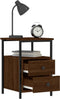 vidaXL - Nachtkastjes - 2 - st - 34x35,5x50 - cm - bewerkt - hout - bruin - eikenkleur