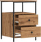 vidaXL - Nachtkastjes - 2 - st - 34x35,5x50 - cm - bewerkt - hout - artisanaal - eiken