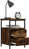 vidaXL - Nachtkastjes - 2 - st - 34x35,5x50 - cm - bewerkt - hout - gerookt - eikenkleur