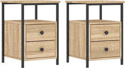 vidaXL - Nachtkastjes - 2 - st - 34x35,5x50 - cm - sonoma - eikenkleurig