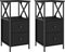vidaXL - Nachtkastjes - 2 - st - 34x35,5x70 - cm - bewerkt - hout - zwart