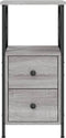 vidaXL - Nachtkastjes - 2 - st - 34x35,5x70 - cm - bewerkt - hout - grijs - sonoma - eiken