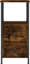 vidaXL - Nachtkastjes - 2 - st - 34x35,5x70 - cm - bewerkt - hout - gerookt - eikenkleur