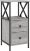 vidaXL - Nachtkastjes - 2 - st - 34x35,5x70 - cm - bewerkt - hout - grijs - sonoma - eiken
