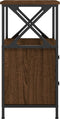 vidaXL - Nachtkastjes - 2 - st - 34x35,5x70 - cm - bewerkt - hout - bruin - eikenkleur