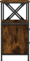 vidaXL - Nachtkastjes - 2 - st - 34x35,5x70 - cm - bewerkt - hout - gerookt - eikenkleur