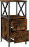 vidaXL - Nachtkastjes - 2 - st - 34x35,5x70 - cm - bewerkt - hout - gerookt - eikenkleur