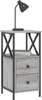 vidaXL - Nachtkastjes - 2 - st - 34x35,5x70 - cm - bewerkt - hout - grijs - sonoma - eiken