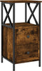 vidaXL - Nachtkastjes - 2 - st - 34x35,5x70 - cm - bewerkt - hout - gerookt - eikenkleur