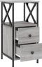 vidaXL - Nachtkastjes - 2 - st - 34x35,5x70 - cm - bewerkt - hout - grijs - sonoma - eiken