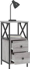 vidaXL - Nachtkastjes - 2 - st - 34x35,5x70 - cm - bewerkt - hout - grijs - sonoma - eiken