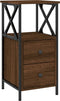 vidaXL - Nachtkastjes - 2 - st - 34x35,5x70 - cm - bewerkt - hout - bruin - eikenkleur