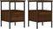 vidaXL - Nachtkastjes - 2 - st - 34x36x50 - cm - bewerkt - hout - bruin - eikenkleur