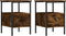 vidaXL - Nachtkastjes - 2 - st - 34x36x50 - cm - bewerkt - hout - gerookt - eikenkleurig