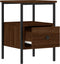 vidaXL - Nachtkastjes - 2 - st - 34x36x50 - cm - bewerkt - hout - bruin - eikenkleur